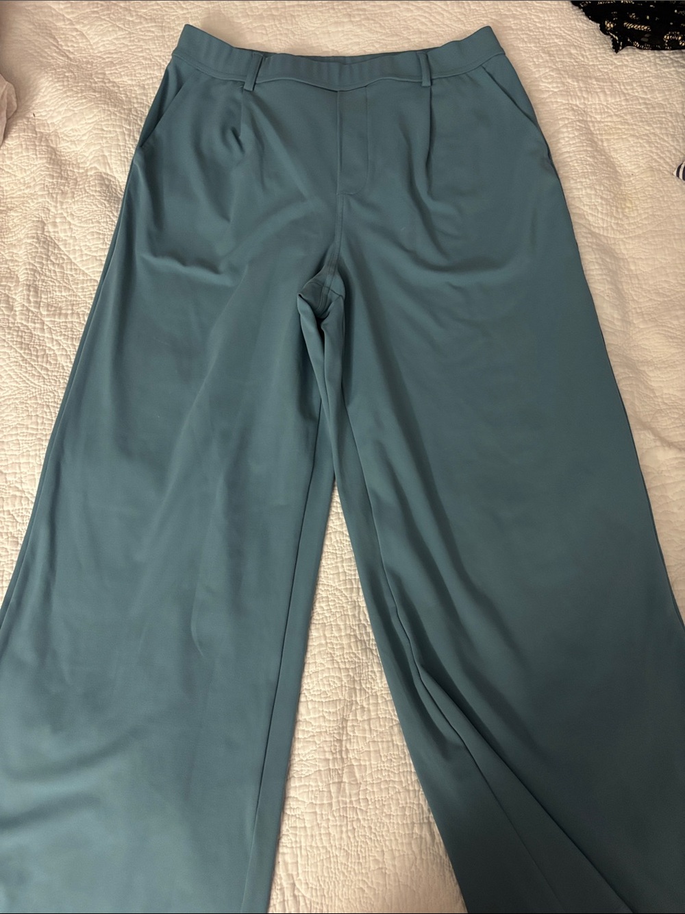 HALARA Wide-Leg Teal Green Pants